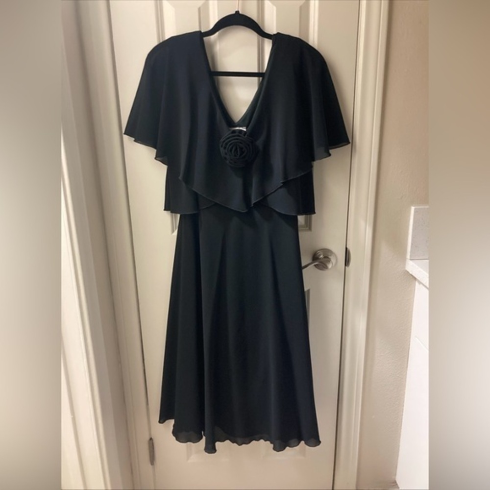 Vintage ann Hobbs for cattiva I.magnin black chiffon dress